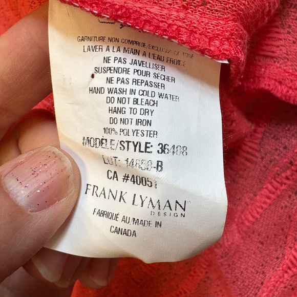 Frank Lyman Design Pink Sparkle Textured Drapey Open Cardigan women's size Small - Picture 7 of 9